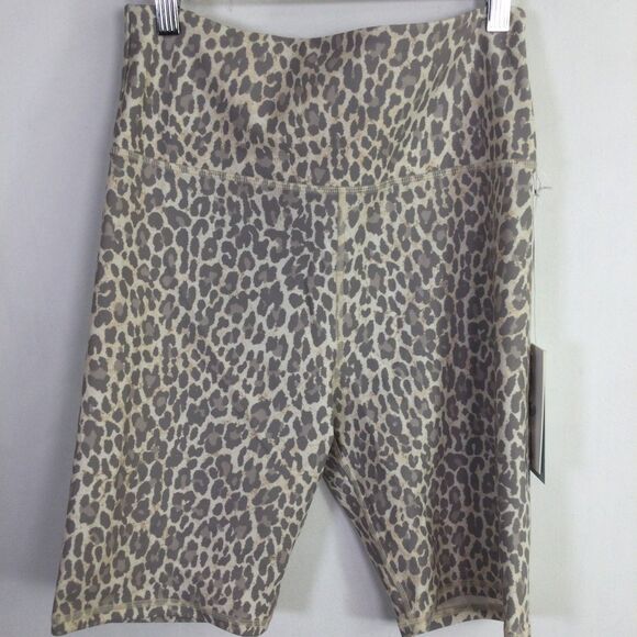 Calme Johnny Was Womens Endurance Biker Shorts Pull-On Leopard Print Size L NWT - Picture 6 of 16